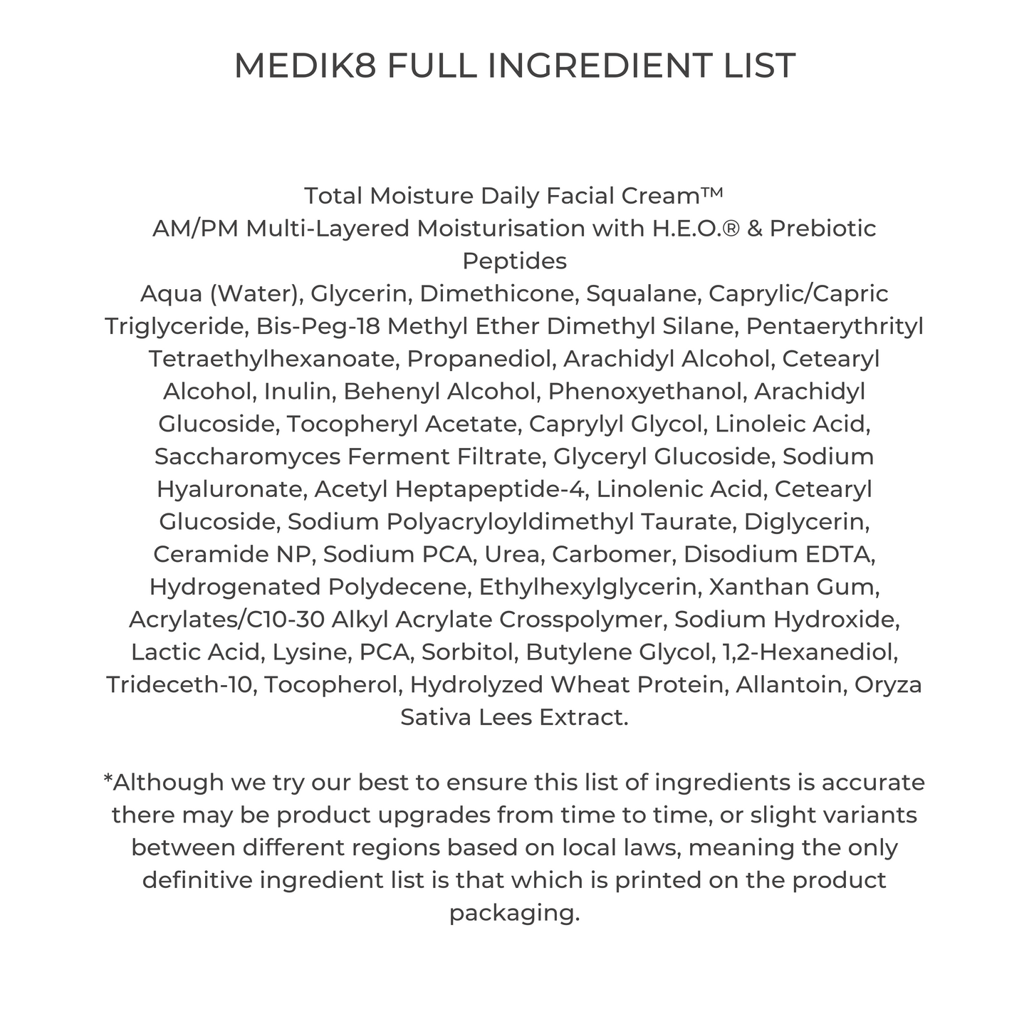 MEDIK8 TOTAL MOISTURE DAILY FACIAL CREAM