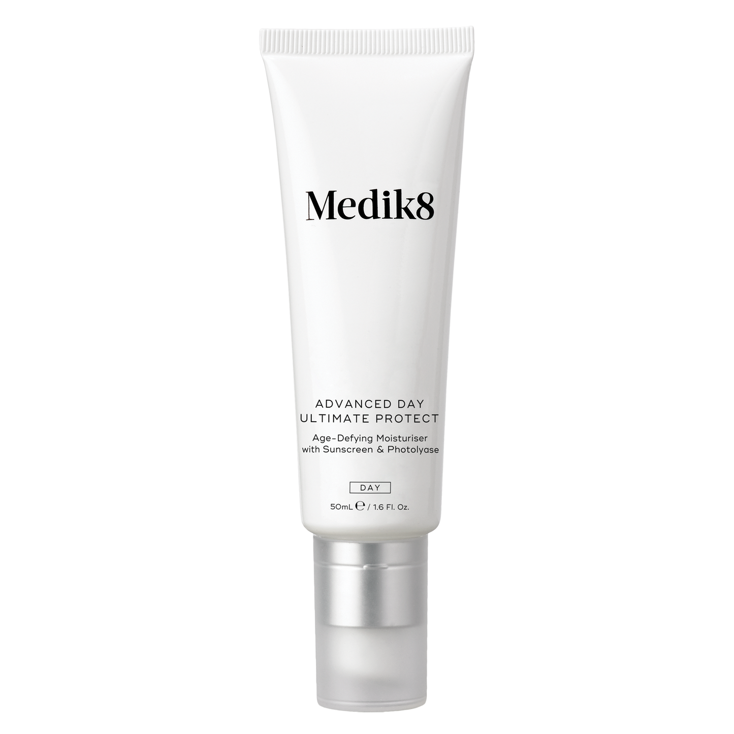 Medik8 ADVANCED DAY ULTIMATE PROTECT SPF 50 skincare tube on a white background