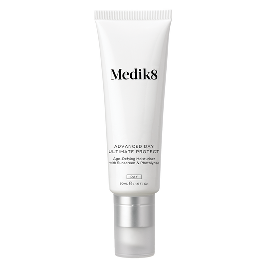 Medik8 ADVANCED DAY ULTIMATE PROTECT SPF 50 skincare tube on a white background
