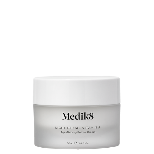 Medik8 Night Ritual Vitamin A cream jar on a white background