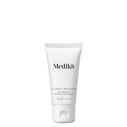 Medik8 ULTIMATE RECOVERY MOISTURISER skincare cream tube on a white background