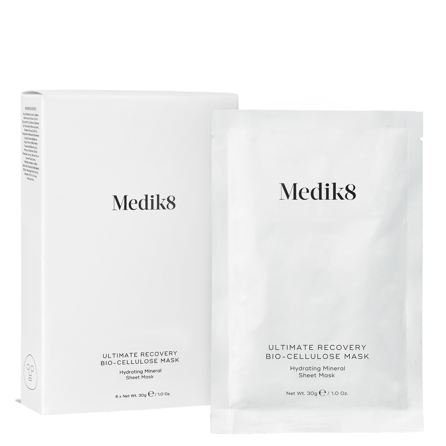 Medik8 Ultimate Recovery Bio-Cellulose Mask packaging on a white background