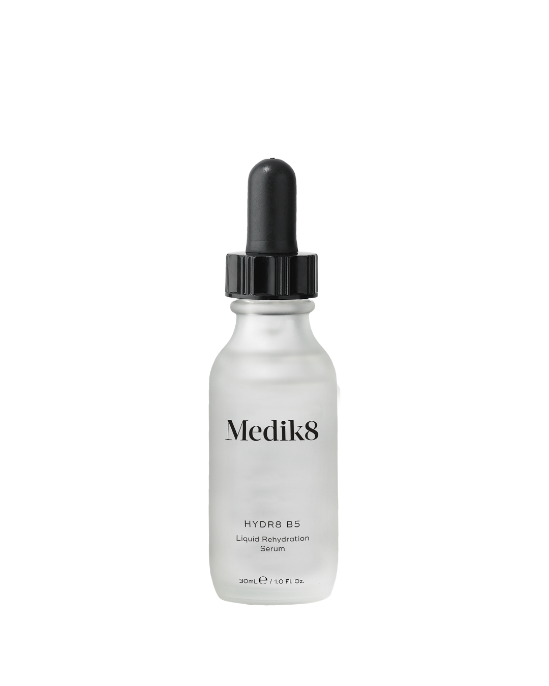 Medik8 skincare serum bottle with dropper on a white background