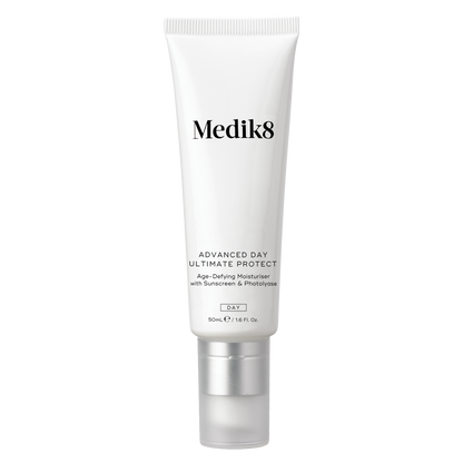 Medik8 ADVANCED DAY ULTIMATE PROTECT SPF 50 skincare tube on a white background