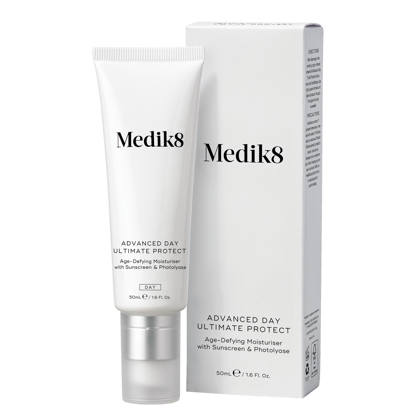 Medik8 Advanced Day Ultimate Protect moisturizer tube and packaging on a white background