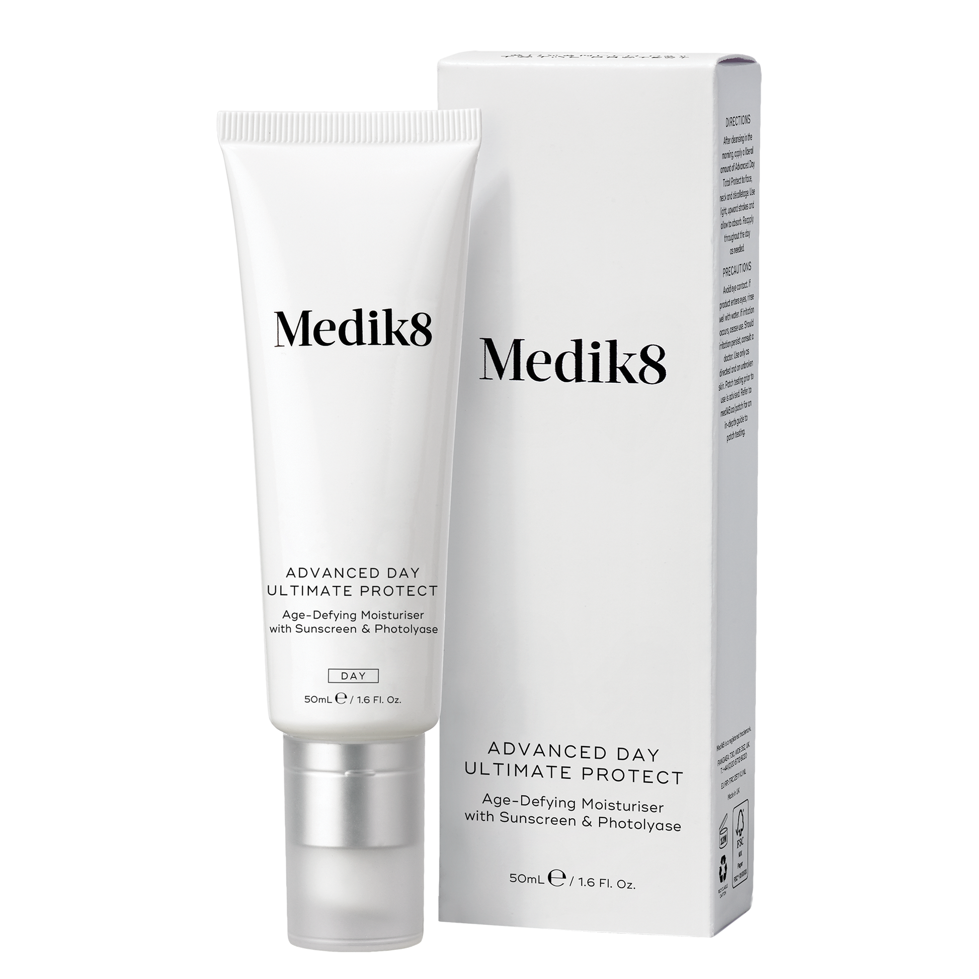 Medik8 Advanced Day Ultimate Protect moisturizer tube and packaging on a white background