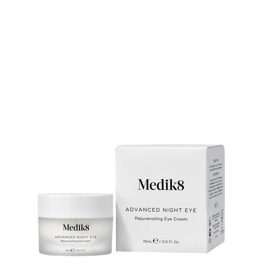 Medik8 Advanced Night Eye cream jar and packaging on a white background