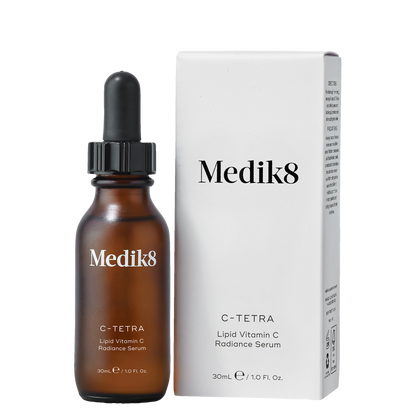Medik8 C-Tetra Lipid Vitamin C Radiance Serum bottle and packaging on a white background