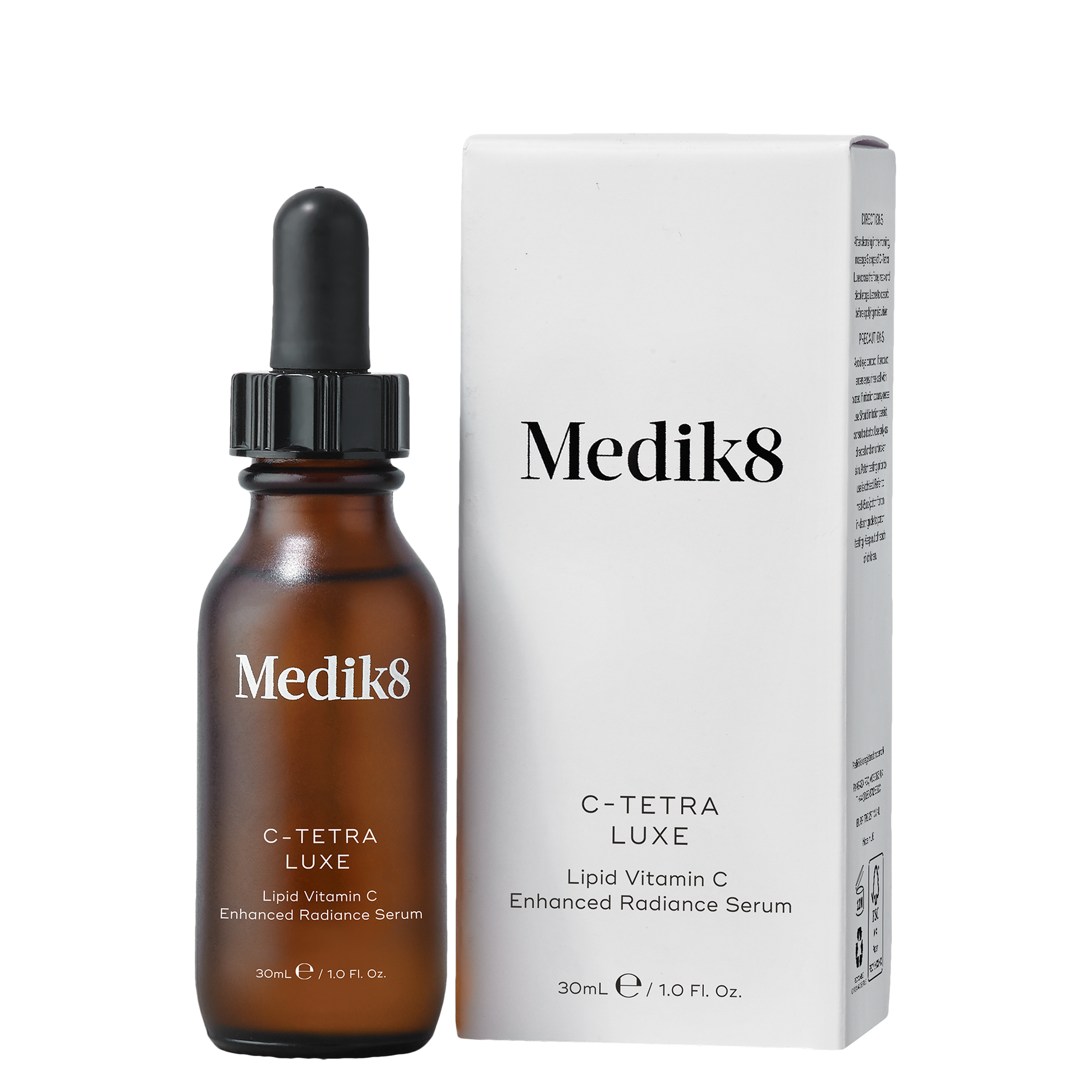 Medik8 C-Tetra Luxe serum bottle and packaging on a white background