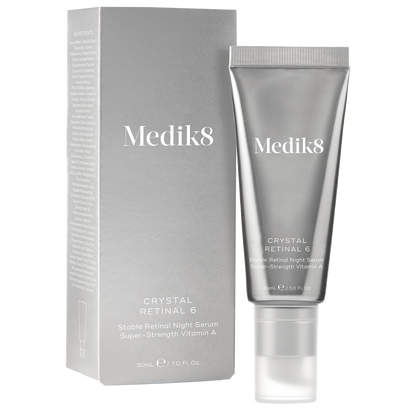 Medik8 Crystal Retinal 6 serum and packaging on a white background