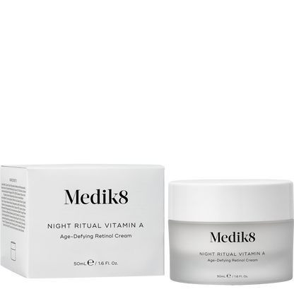 Medik8 Night Ritual Vitamin A skincare product with packaging on a white background