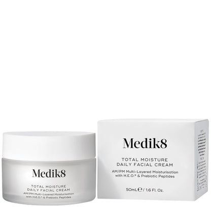 Medik8 Total Moisture Daily Facial Cream jar and box on a white background