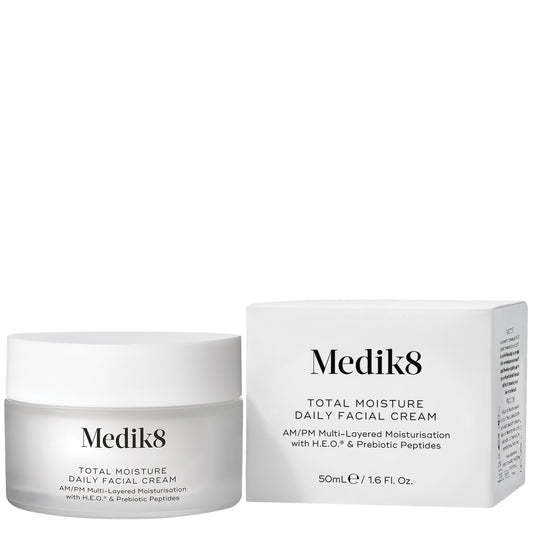 Medik8 Total Moisture Daily Facial Cream jar and box on a white background
