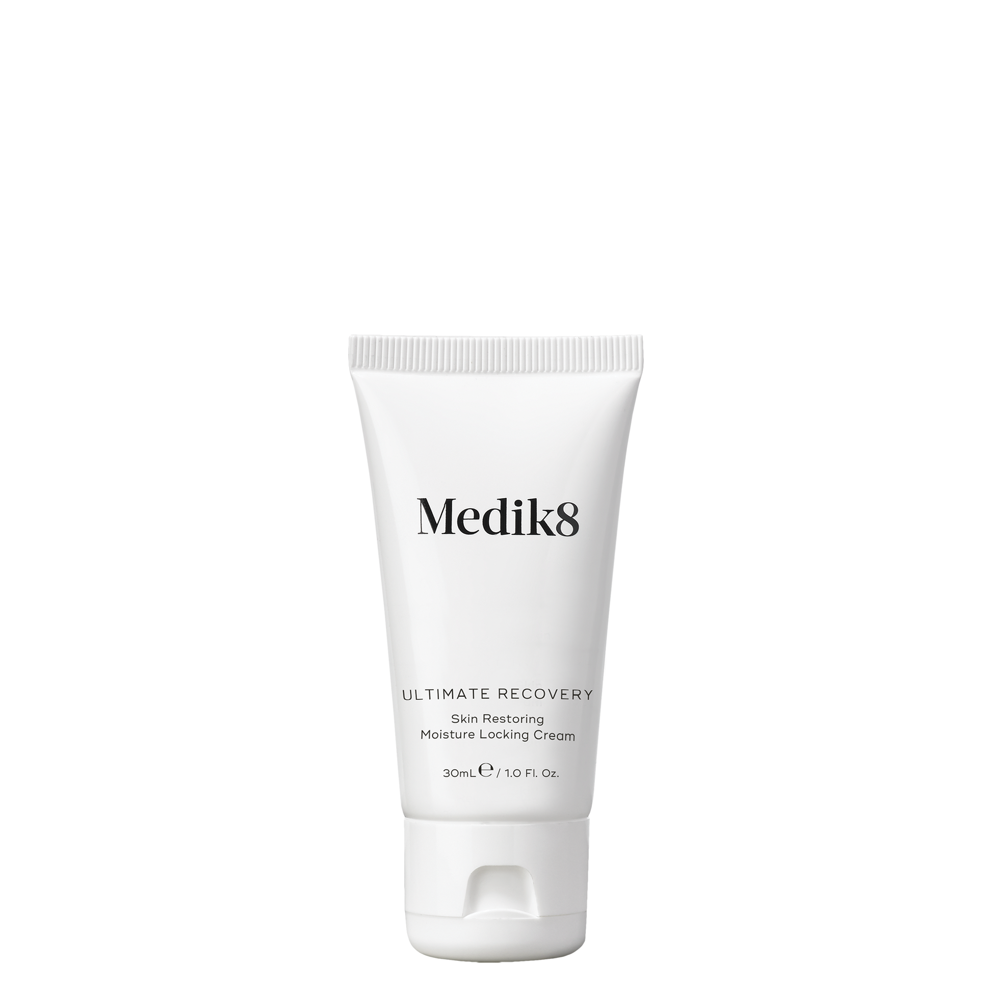 Medik8 ULTIMATE RECOVERY MOISTURISER skincare cream tube on a white background