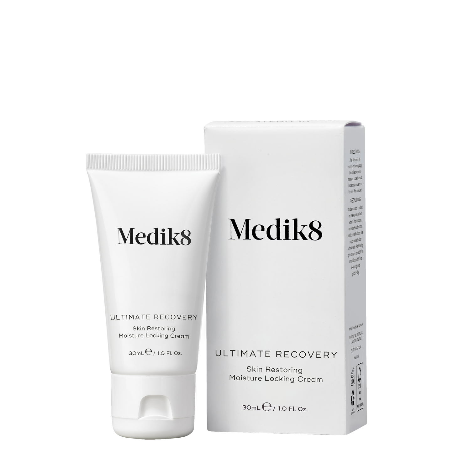 Medik8 Ultimate Recovery Skin Restoring Moisture Locking Cream with packaging on a white background