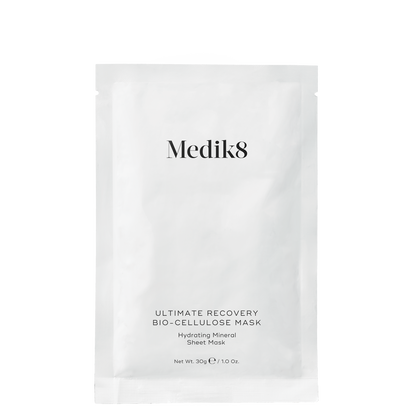 Medik8 Ultimate Recovery Bio-Cellulose Mask packaging on a white background