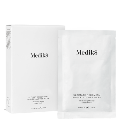 Medik8 Ultimate Recovery Bio-Cellulose Mask packaging on a white background