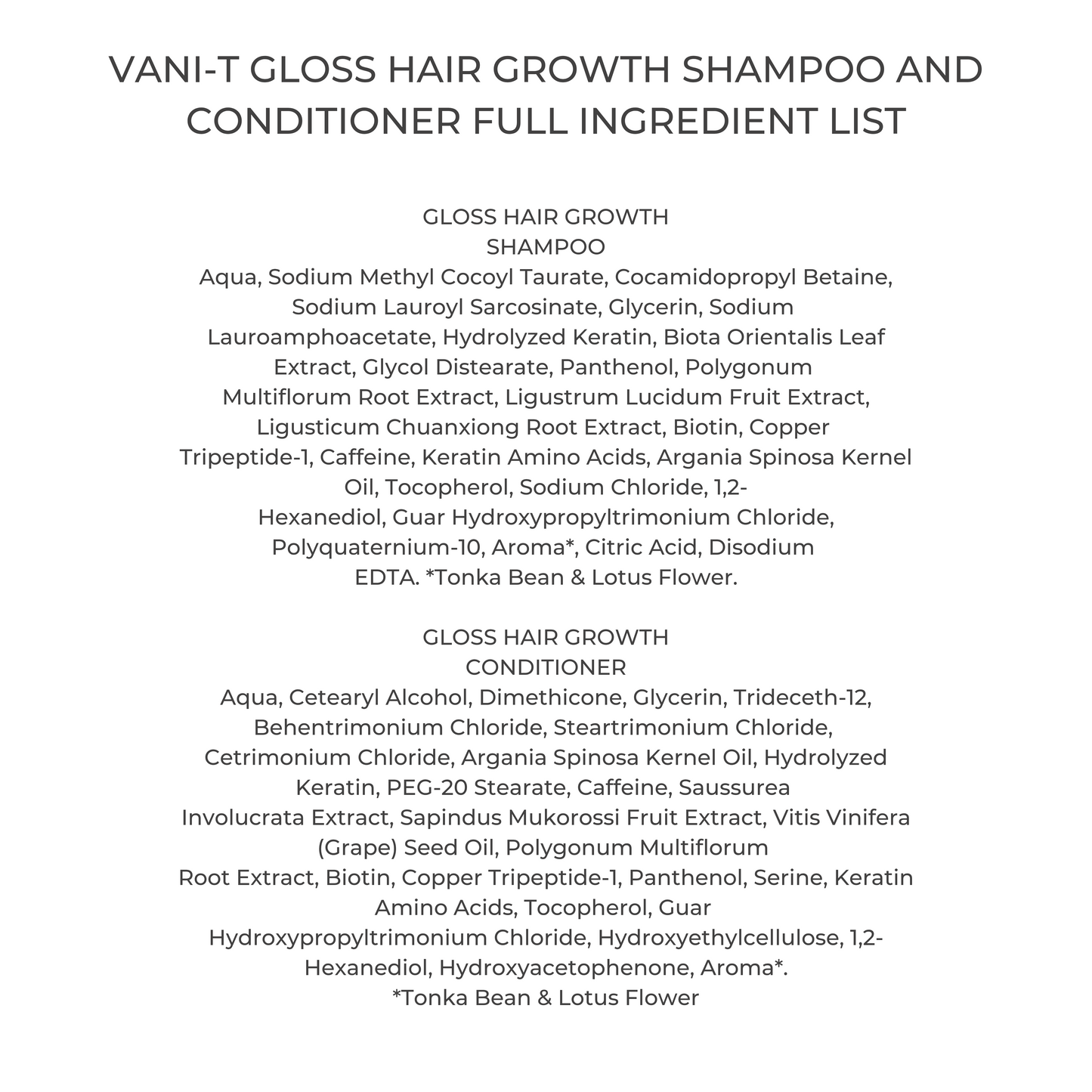 VANI-T GLOSS GROWTH CONDITIONER